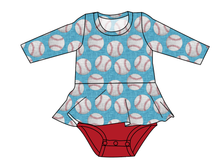 Load image into Gallery viewer, Baseballs Peplum Top