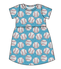 Load image into Gallery viewer, Baseballs Play Dress