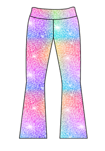 Athletic Prints Sports Mini Kids Flared Leggings