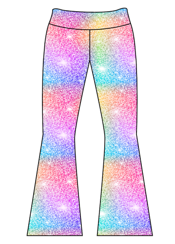Athletic Prints Sports Mini Ladies Flared Leggings