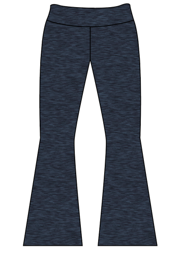 Athletic Solids Sports Mini Ladies Flared Leggings