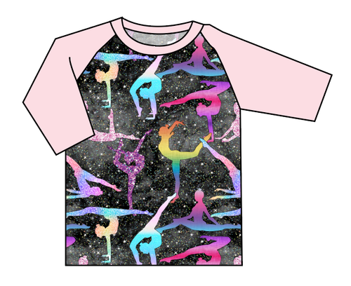 Rainbow Gymnastics Baseball Tee
