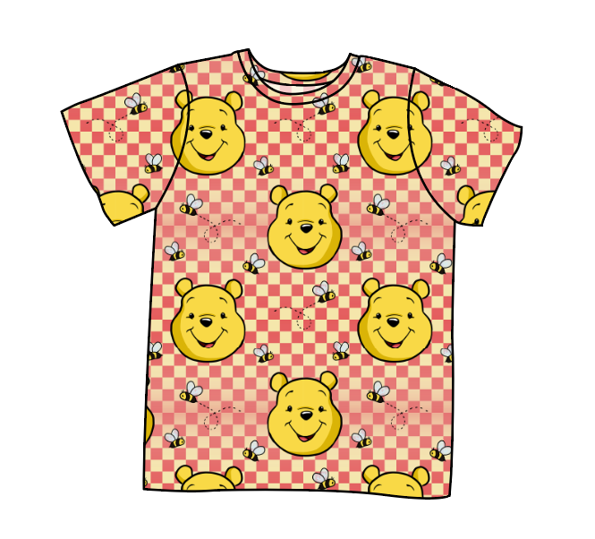 Hunny Bear Check Basic Tee and Tank