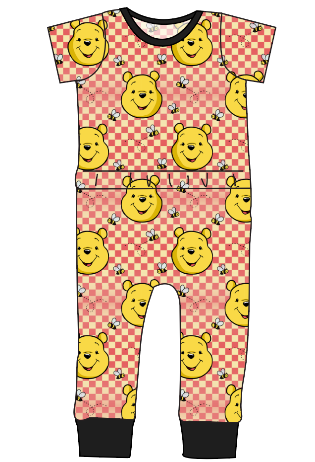Hunny Bear Check Bennett Pants and Shorts Length T-Shirt Romper