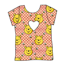 Load image into Gallery viewer, Hunny Bear Check Cambria Heart Back Tee