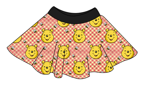 Hunny Bear Check Circle Skirt
