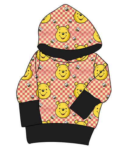 Hunny Bear Check Grow With Me Hoodie (or Crewneck)