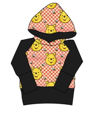 Load image into Gallery viewer, Hunny Bear Check Grow With Me Hoodie (or Crewneck)