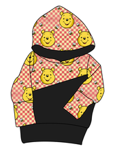 Load image into Gallery viewer, Hunny Bear Check Grow With Me Hoodie (or Crewneck)