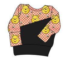 Load image into Gallery viewer, Hunny Bear Check Grow With Me Hoodie (or Crewneck)