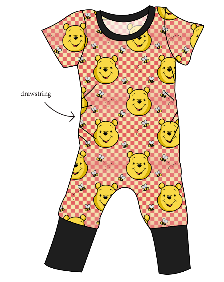 Hunny Bear Check Grow With Me Pants And Shorts Romper