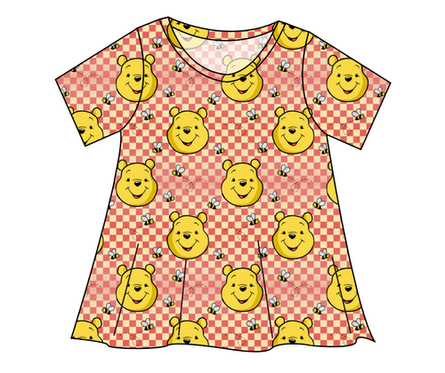 Hunny Bear Check Ladies' Swing Tee