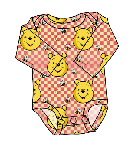 Hunny Bear Check Lap Neck Bodysuit