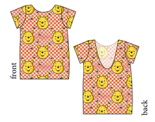 Load image into Gallery viewer, Hunny Bear Check Low Back Ballerina Tee