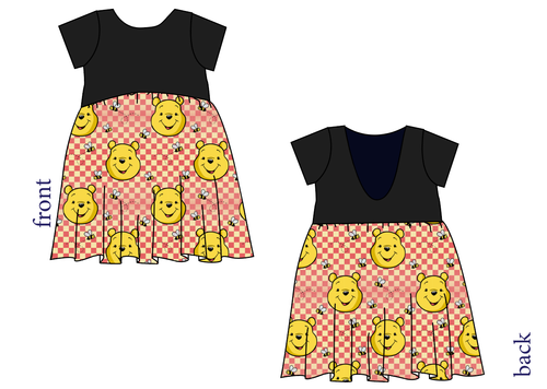 Hunny Bear Check Low Back Dress