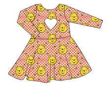 Load image into Gallery viewer, Hunny Bear Check Molly Heart Back Twirly Dress