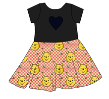 Load image into Gallery viewer, Hunny Bear Check Molly Heart Back Twirly Dress