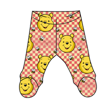 Load image into Gallery viewer, Hunny Bear Check Newborn Footed Pants