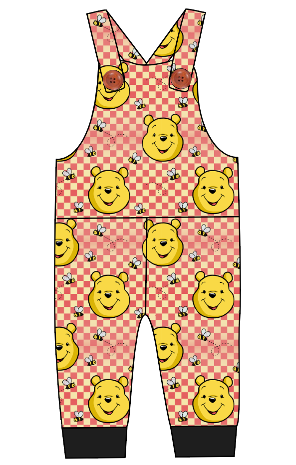 Hunny Bear Check Overalls and Shortalls