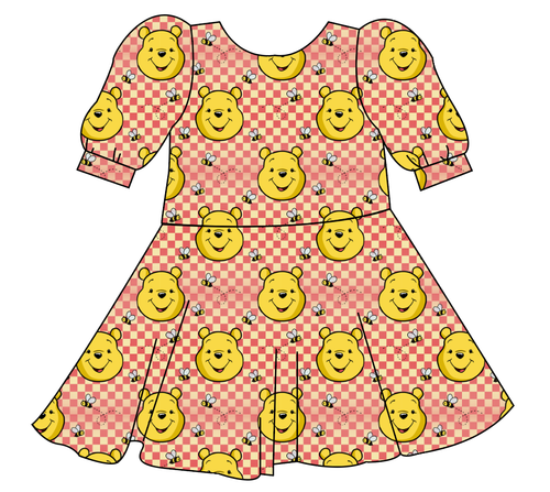 Hunny Bear Check Prairie Dress