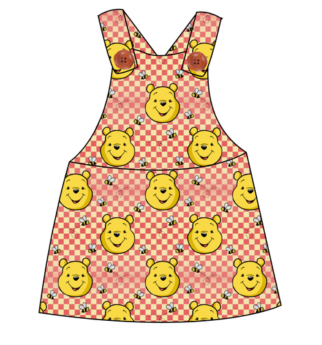 Hunny Bear Check Skirt-Alls