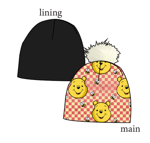 Hunny Bear Check Slouchy Beanie (Reversible!)