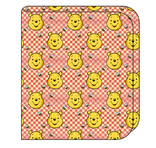 Hunny Bear Check Swaddle Blanket