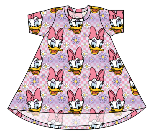 Daisy Check Basic T-Shirt Dress