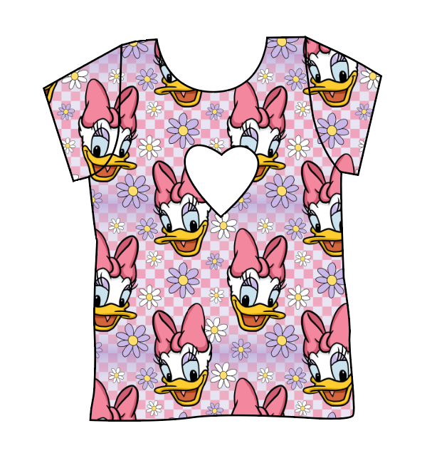 Daisy Check Cambria Heart Back Tee