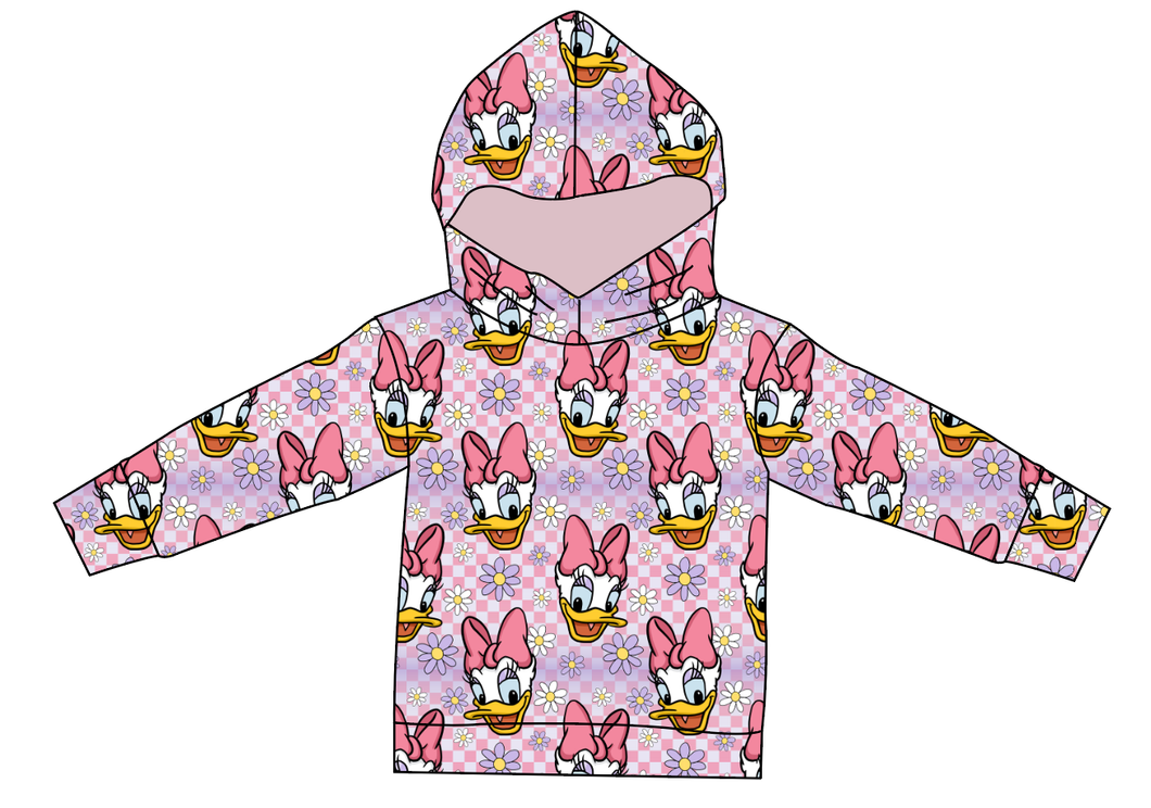 Daisy Check Ladies Oversized Hoodie