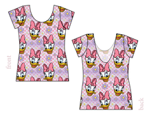 Load image into Gallery viewer, Daisy Check Ladies&#39; Low Back Ballerina Tee