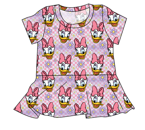 Daisy Check Ladies' Peplum Top