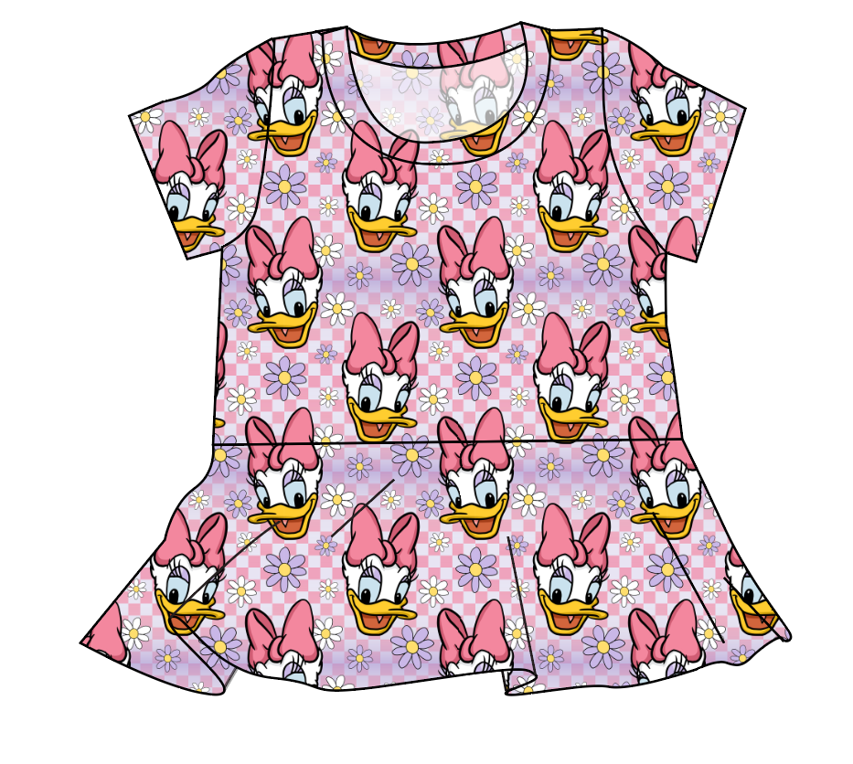 Daisy Check Ladies' Peplum Top