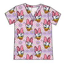 Load image into Gallery viewer, Daisy Check Ladies&#39; Slouchy V-Neck Tee