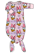 Load image into Gallery viewer, Daisy Check Newborn Knotted Gown