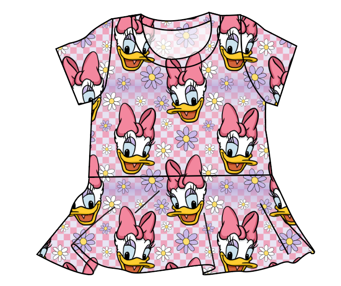 Daisy Check Peplum Top