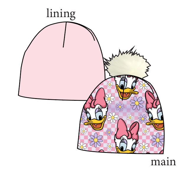 Daisy Check Slouchy Beanie (Reversible!)