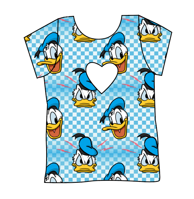 Donald Check Cambria Heart Back Tee