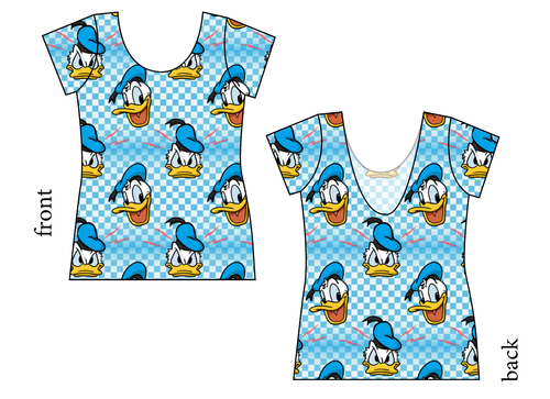 Donald Check Ladies' Low Back Ballerina Tee