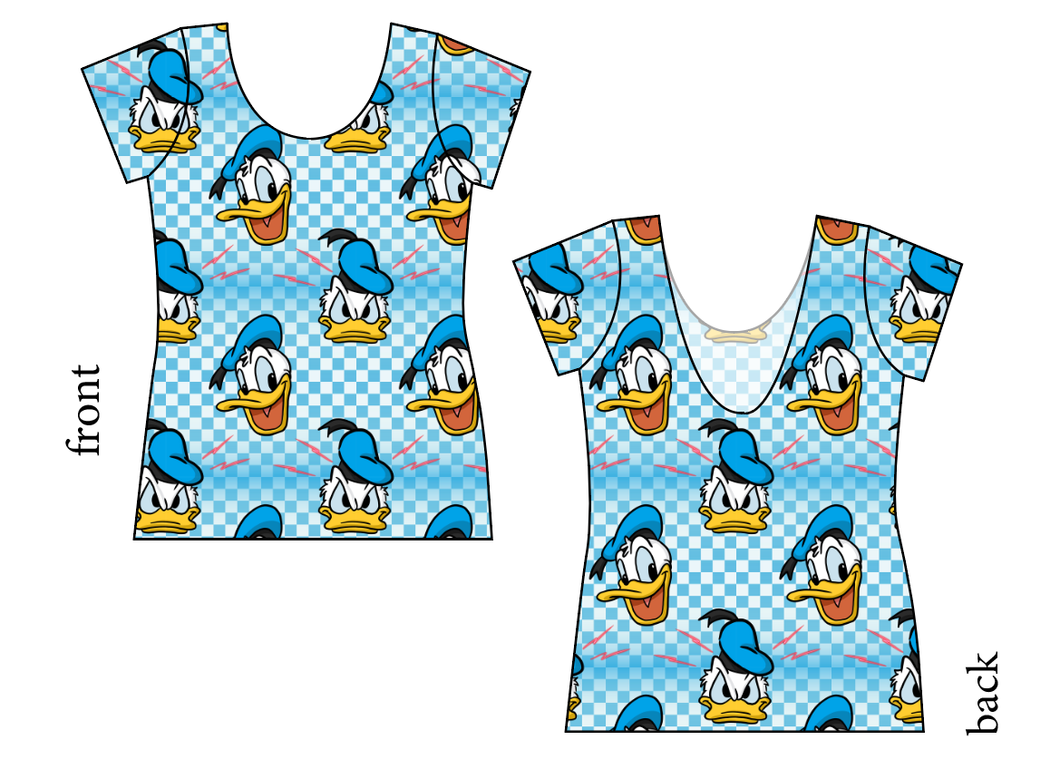 Donald Check Ladies' Low Back Ballerina Tee