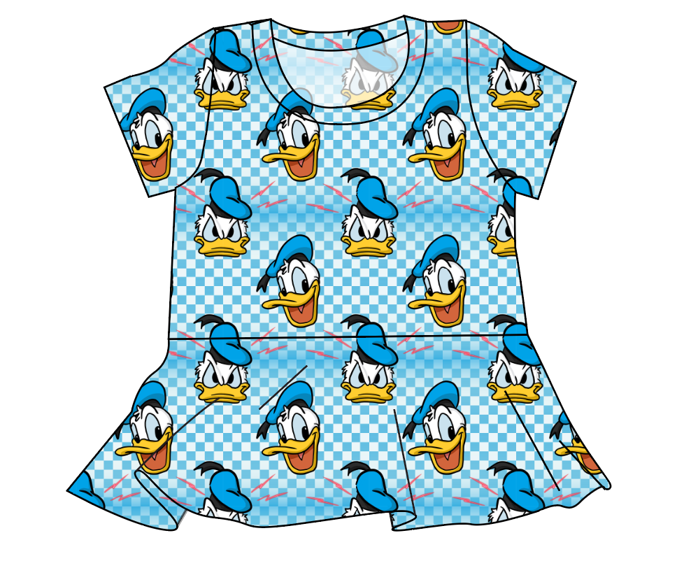 Donald Check Ladies' Peplum Top