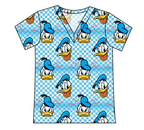 Donald Check Ladies' Slouchy V-Neck Tee