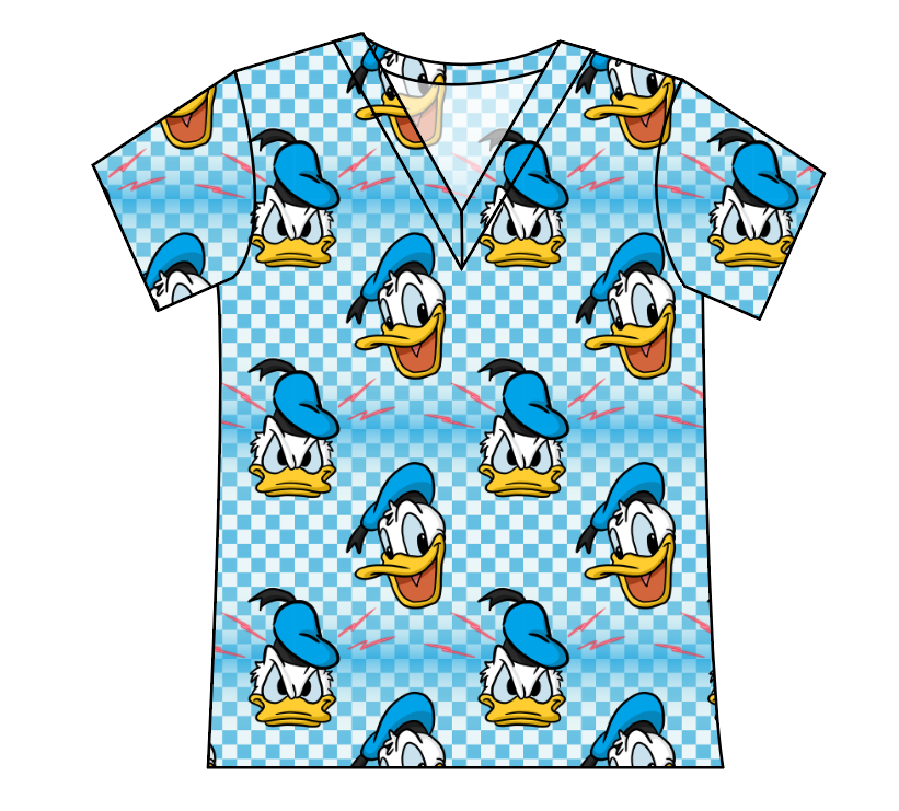 Donald Check Ladies' Slouchy V-Neck Tee