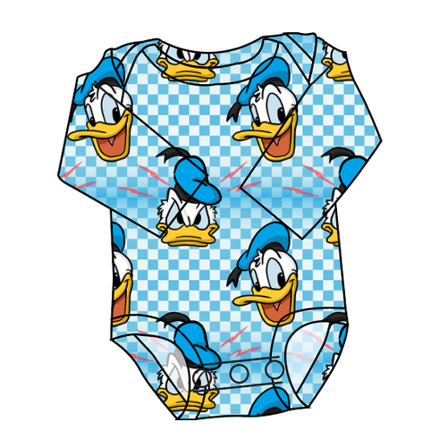 Donald Check Lap Neck Bodysuit