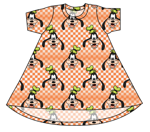 Goofy Check Basic T-Shirt Dress