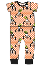 Load image into Gallery viewer, Goofy Check Bennett Pants and Shorts Length T-Shirt Romper