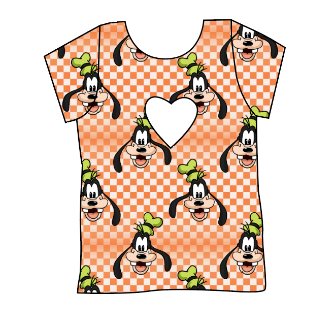 Goofy Check Cambria Heart Back Tee