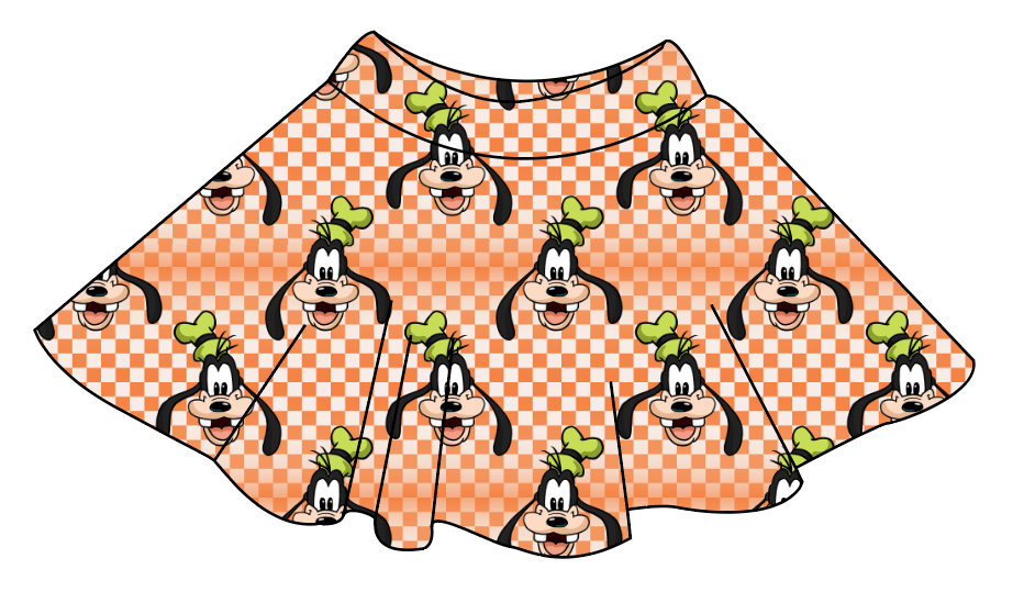Goofy Check Ladies' Circle Skirt