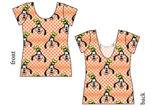 Load image into Gallery viewer, Goofy Check Ladies&#39; Low Back Ballerina Tee