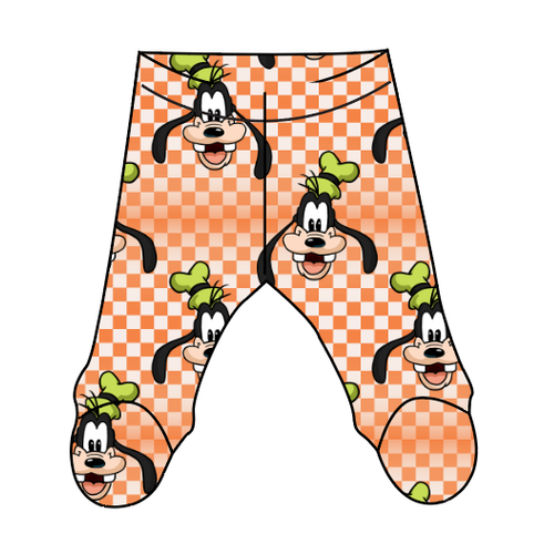 Goofy Check Newborn Footed Pants